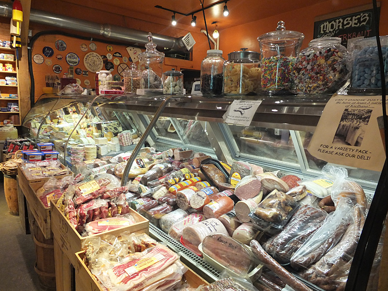 Morse’s deli case is full of specialty meats and cheeses.