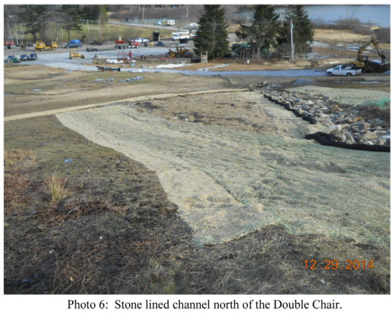 A new stone lined channel to retain runoff and control where it goes. (Courtesy Gartley & Dorsky)