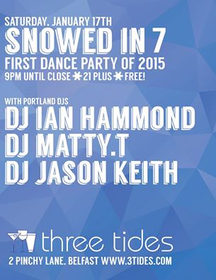 Three Tides & Marshall Wharf Brewing Company is having their 7th annual “Snowed In” dance party on Saturday.