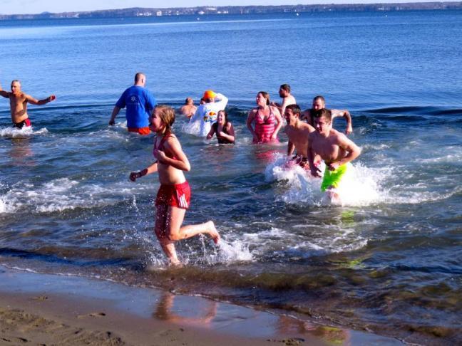 The annual Dip for Derek stats at noon on Thursday at Lincolnville Beach