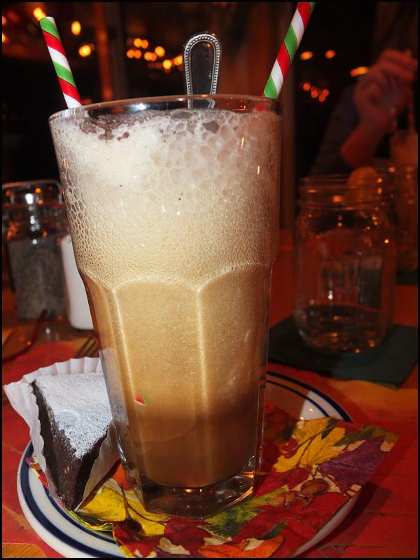 A porter and vanilla ice cream float caps off the evening.