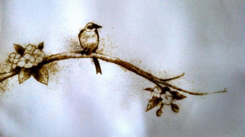 Mark Kelly, ‘Apple Blossoms,’ Gunpowder Burn on Paper,
2014.