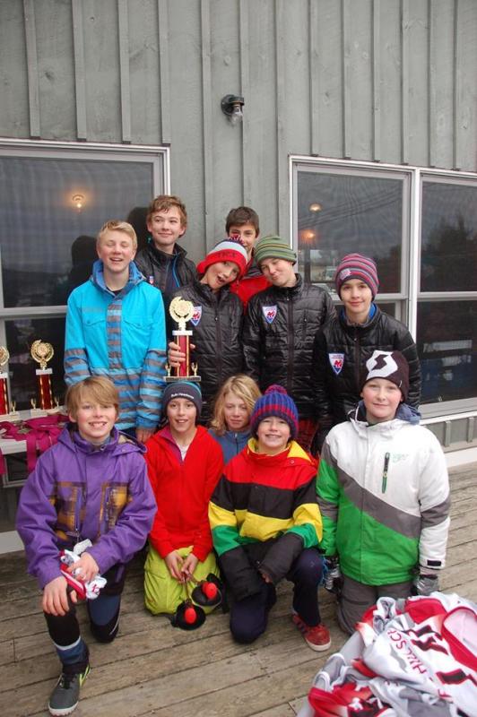 In back, from left, are Cedar Andrus, Michael Frampton, Ethan Andrus, Simon Fedarko, Caellen Roberts and Emerson Brott. In front, from left, are Noah Lachance, Oscar Horowitz, Rhys White, Tanner Robinson and Devon Smith. (Courtesy Lisbeth Whitney)