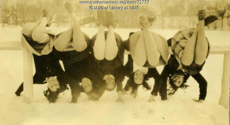 Young women at the Farmington State Normal School circa 1929. (Photo courtesy Maine Historical Society)