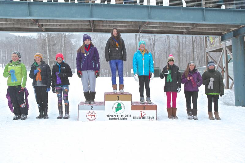 Among the girls giant slalom finalists were Vika Santoro (first) and Jesi Mann (fifth). (Courtesy Lori Traikos)