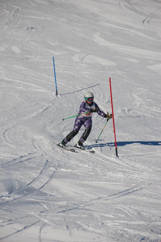 Courtney King claimed 12th place in the Class A Maine state slalom championships at Spruce Mountain Feb. 11. (Courtesy Steve Frampton)