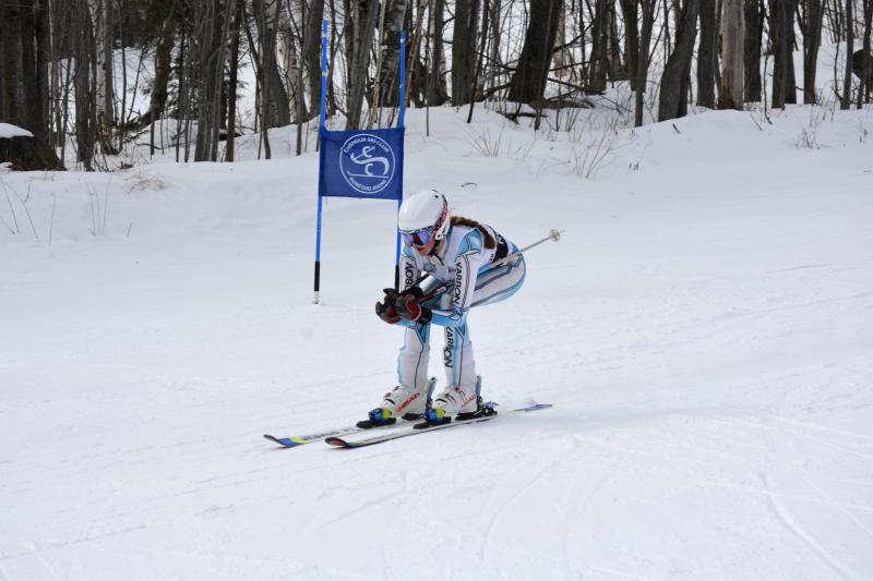 Sydney White claimed 16th place at the giant slalom event at the Maine state championship. (Courtesy Becky Lowe)