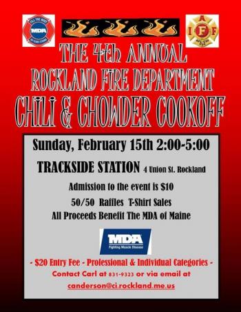 Rockland Fire Department Chili and Chowder Cookoff Challenge at Trackside on Sunday.