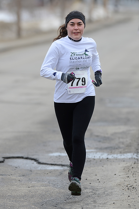 Jala Tooley of Camden was the first female to cross the finish line with a time of 23:37. (Photo by Ron Hawkes)