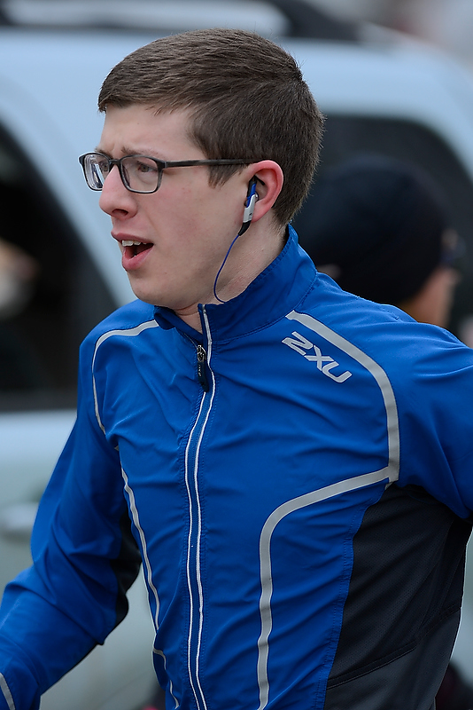 Keith Drago, of Camden took first place in the Pi day 5K with a time of 18:36. (Photo by Ron Hawkes)