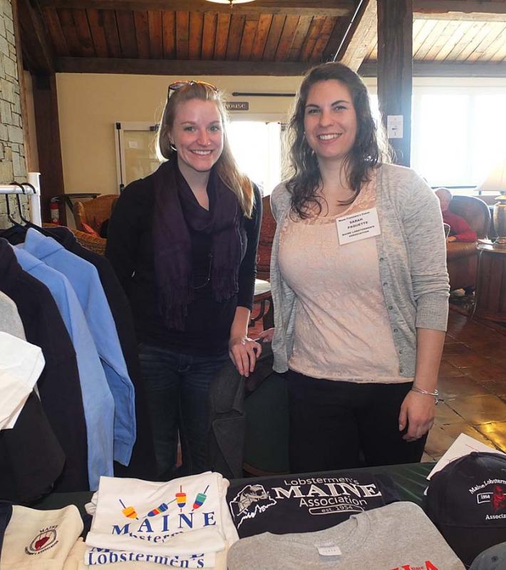 Representing the Maine Lobstermen’s Association are Sarah Paquette and Jeanie Cushman.