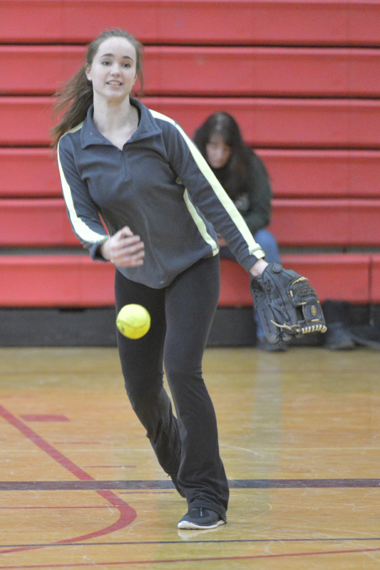 Camden Hills’ Charlotte Messer delivers a pitch. (Photo by Ron Hawkes)