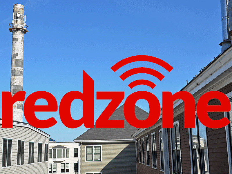 Restructured Redzone Wireless LLC is now headquartered in the Knox Mill in downtown Camden, where the landmark 136-foot-tall chimney stands at the corner of Washington and Mechanic streets. (Photo by Holly S. Edwards)
