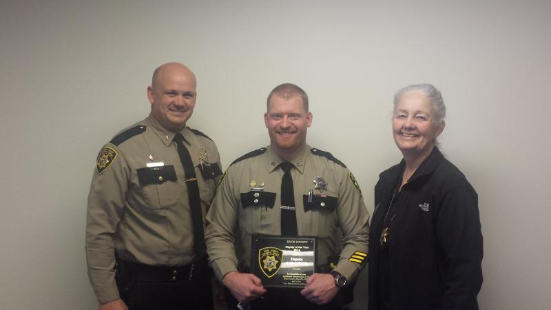 From left, Knox County Chief Deputy Tim Carroll, Deputy Arthur Smith and Sheriff Donna Dennison. (Photo courtesy Knox County Sheriff’s Office)