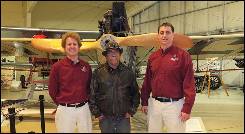 Ethan Yankura, education director and curator for OHTM; Andy Swift, owner of Firefly Restorations; and Toby Stinson, special event and auction coordinator for OHTM. (Photos and video by Chris Wolf).