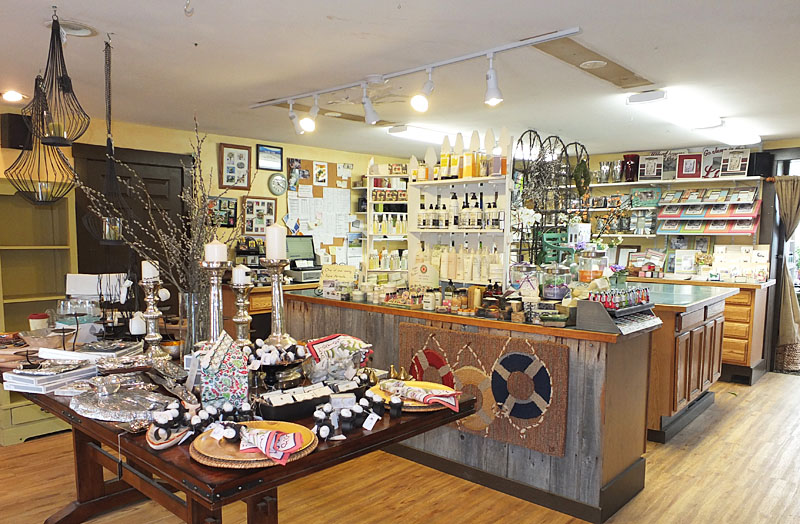 One side of the gift shop at Seasons Downeast Designs.