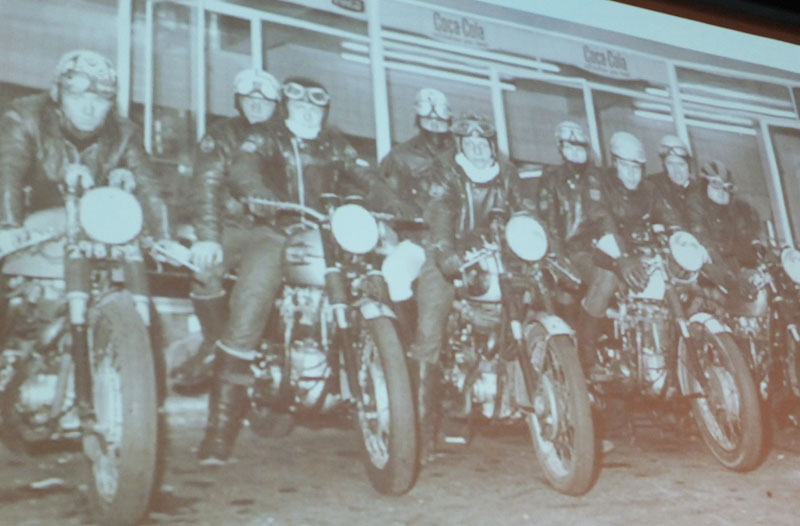 The turned down handlebars were a style for biker gangs.