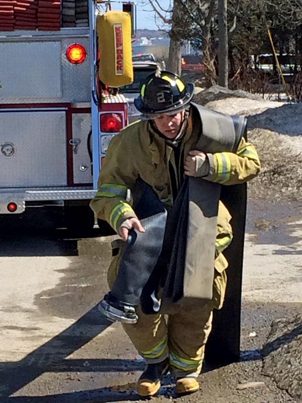 Hauling line in Rockland Wednesday afternoon. (Photo by Dave Munson)