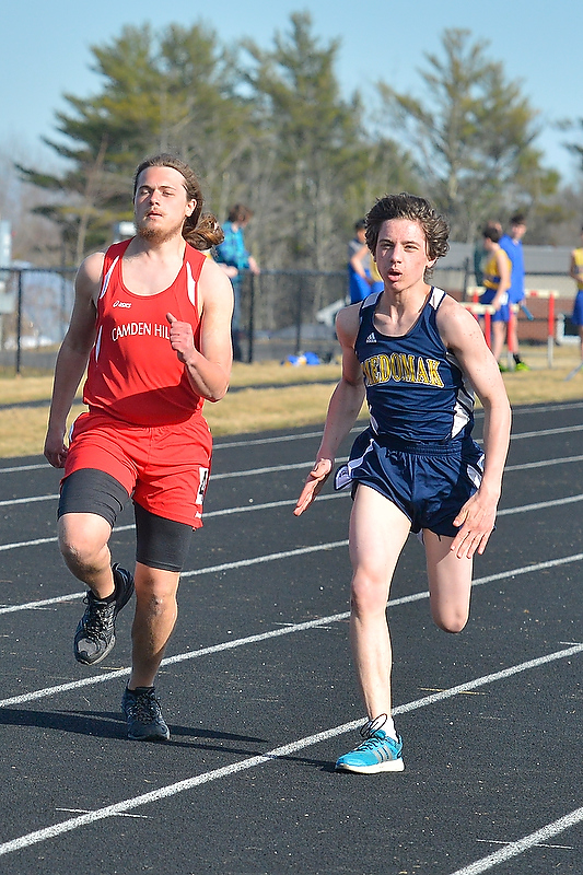 Scenes from the first of Camden Hills Track and Field meets for the season, with Medomak, Oceanside and more. (Photo by Ron Hawkes)