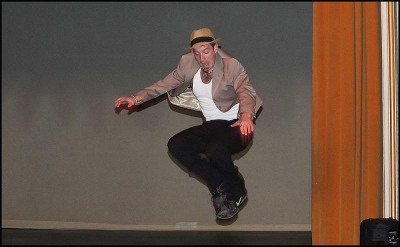 Owen Casas leaps from the stage in Dancing With the Local Stars. (Photos by Chris Wolf)