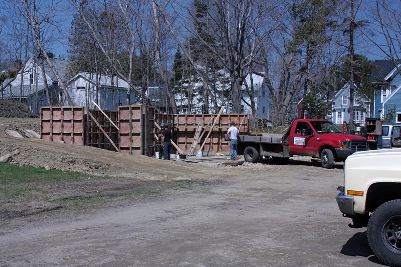 The future home of the old barn is at the back of the property at 63 Elm. St. (Photo by Holly S. Edwards)