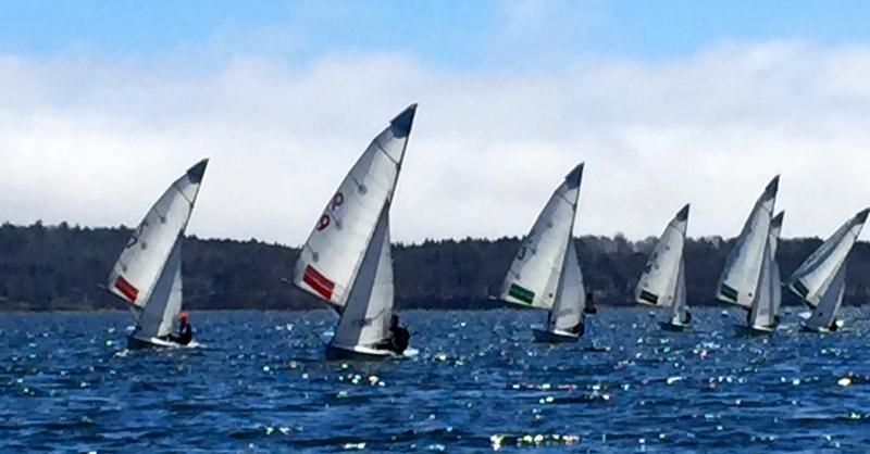 A fleet of sailboats competing in the Rockland Community Sailing Breakwater Blast Regatta May 2. (Courtesy Tori Willauer)