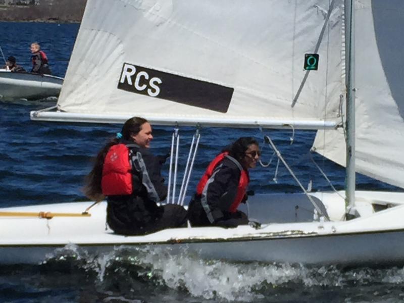 Two sailors competing in the Rockland Community Sailing Breakwater Blast Regatta May 2. (Courtesy Tori Willauer)