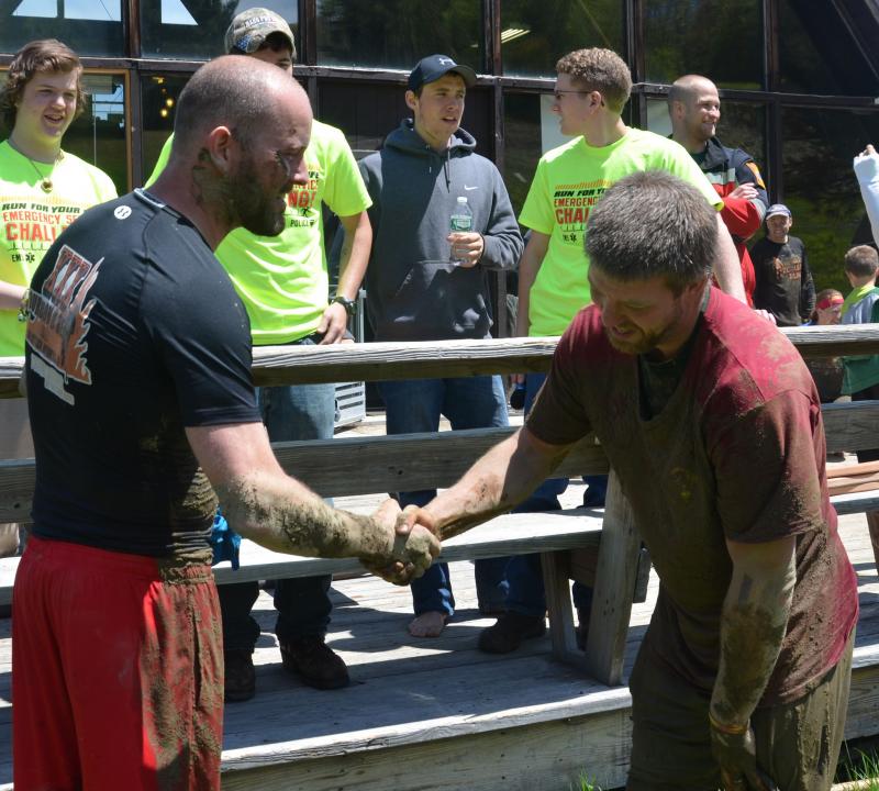 Three laps, and the end of the Emergency Service Challenge obstacle course 5K, for Shawn St. Cyr, 2014. (Photo by Lynda Clancy)