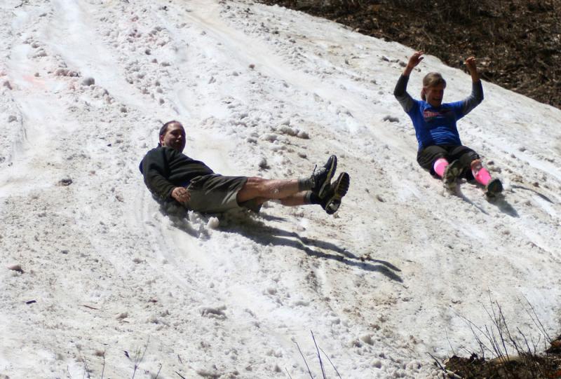 Through the last of the snow. (Photo by Annah Sullivan)
