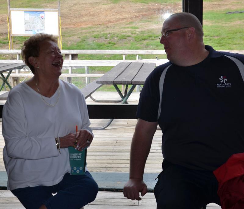 Olf friends Janice Graffam and Justin Hills. (Photo by Lynda Clancy)