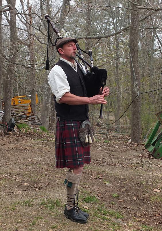 Bag pipe player: Chris Pinchbeck, has been playing for 20 years. From Hope, he helped the tradition of Scottish cows with traditional music.