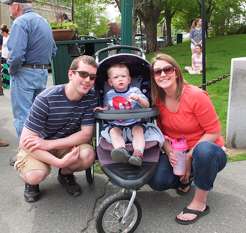 Mike Smith, Lucas and Jessica Smith all of Union get ready for the parade.