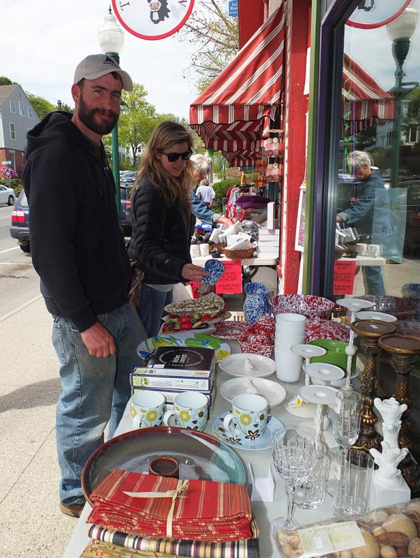 James Comstock and Kensie James shop the table at Surroundings