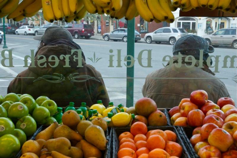 A familiar site for many years, David Conary, right, and a friend hang outside of French and Brawn Market Place in 2012. (Courtesy J.P. Fecteau)