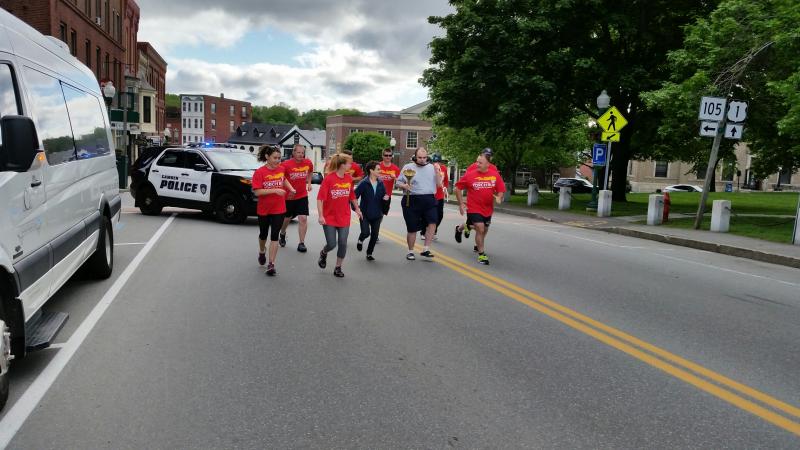 The runners take off with Graham Wiley. Photo by Sarah Shepherd