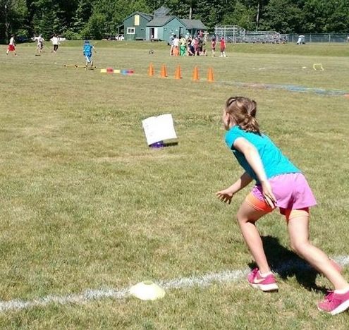A student from Lincolnville Central School participates in the June 20 field day. (Courtesy Jennifer Meservey Johnson)