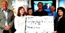 From L to R: Mark Foster, Bangor Savings Bank in Rockland; Adrienne Randall, Teen and Young Parent Program; Sarah Craig, Mark Barley and Kevin Abendroth, Bangor Savings Bank in Rockland; and Sheilagh Guyer, Teen and Young Parent Program governing board. (Photo courtesy Teen and Young Parent Program)