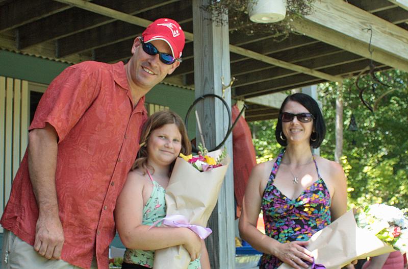 Andrew Lowe, a member of Atlantic Engine Company No. 2 and the Camden Fire Department, with his daughter, Morgan, and wife, Kim. (Photo by Holly S. Edwards)