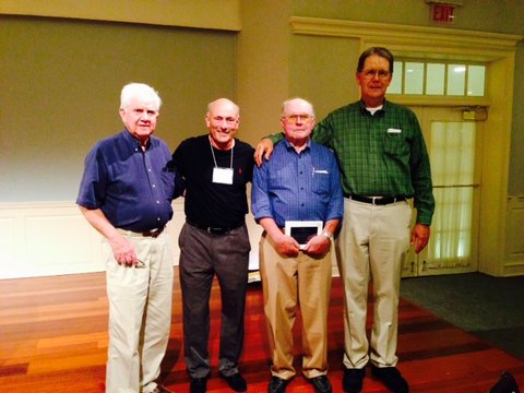 Sonny Goodwin, David Ames, Lawrence Nash, and Paul MacFarland (for his mother, the late Muriel MacFarland) were given special recognition at theh 2015 CHS Alumni Banquet.
Photo courtesy of Gene Stinson chs awards