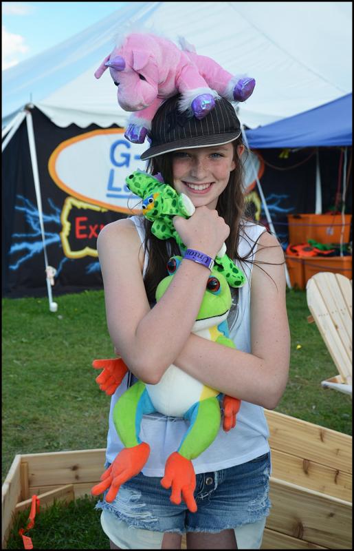 Hannah Oliver from Knox did well at the games and has a few animals to show for it.
