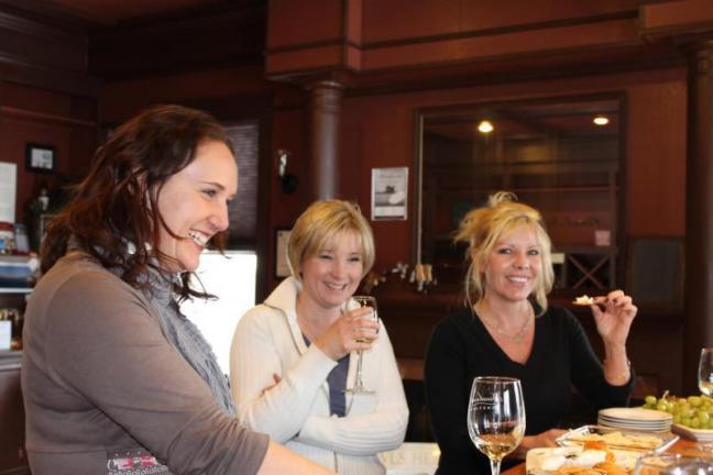 Enjoying wine tastings at Breakwater Vineyards in Rockland. (Photo courtesy Claire Weinberg)