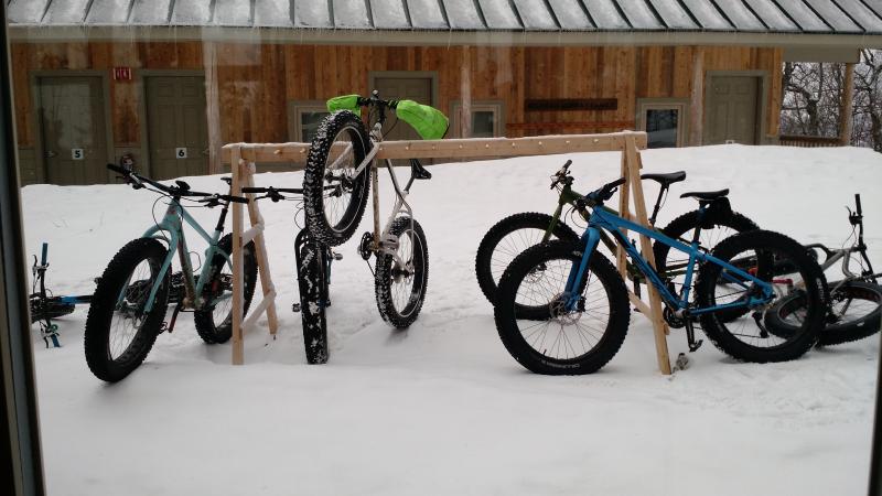 A fat bike tea party. (Photo by Blaine Curtis)