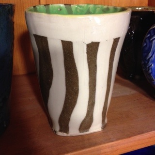 A cup made from clay thrown by students at Hope Elementary School.