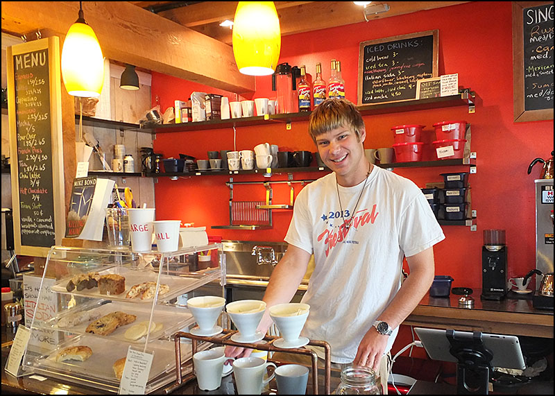 Marc Belley prepares all the coffee drinks at Owl and Turtle.