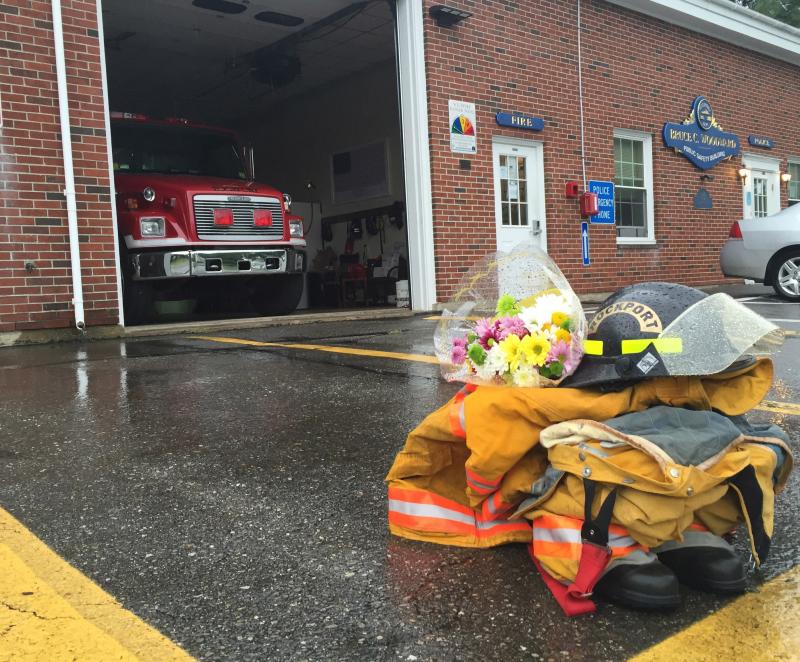 At the Rockport Fire Station. (Photo by Lynda Clancy)