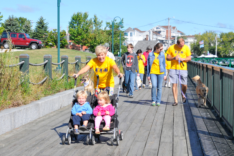 The walk along the Rockland Boardwalk was part of the one-mile dog walk. (Photo by Ron Hawkes)