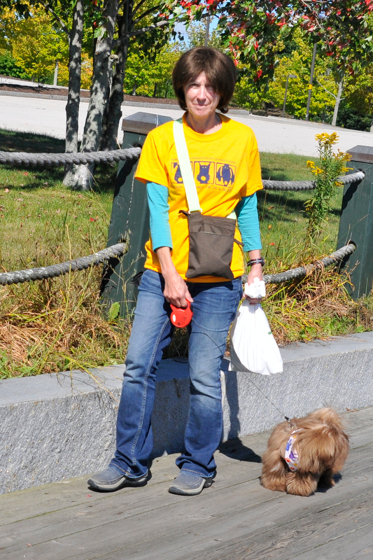 The walk along the Rockland Boardwalk was part of the one-mile dog walk. (Photo by Ron Hawkes)