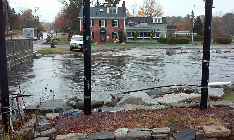 Whale’s Tooth Pub at Lincolnville Beach during Thursday’s afternoon high tide. (Courtesy Nanette Gionfriddo)