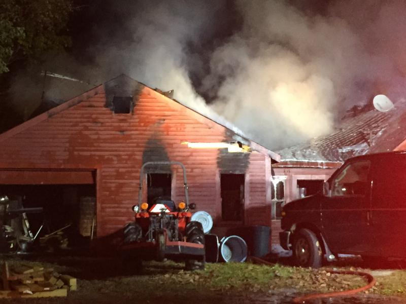 A West Alna Road, Alna home was the scene of a fire that got several towns’ fire departments out to help on Oct. 21. SUSAN JOHNS/Wiscasset Newspaper