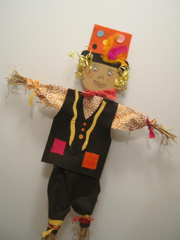 Make a guy like this Saturday at the Library!
Photo by Julie Turkevich scarecrow